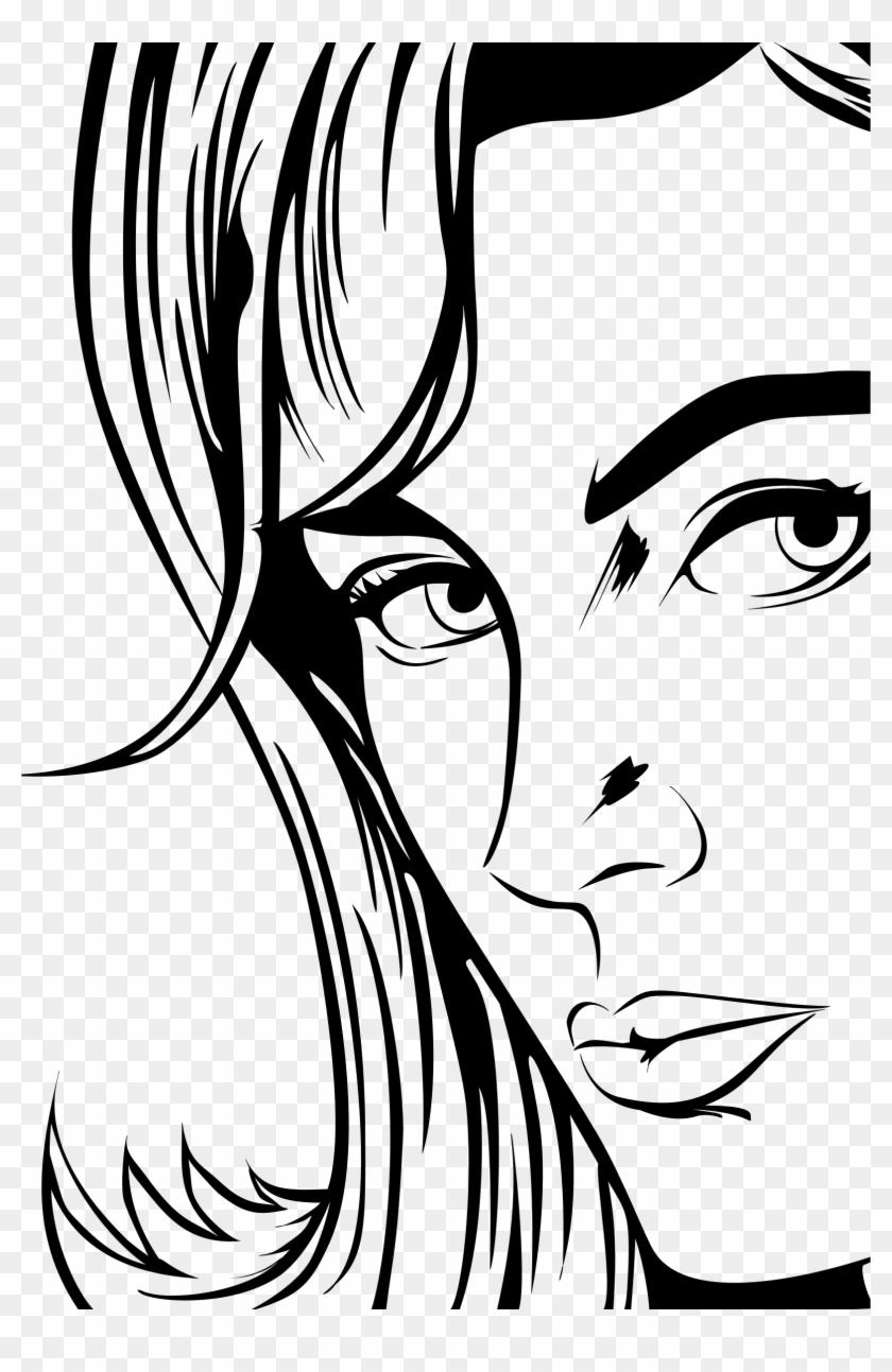 This Free Icons Png Design Of Pop Art Female Illustration - Pop Art Black And White Clipart Transparent Png #2412044