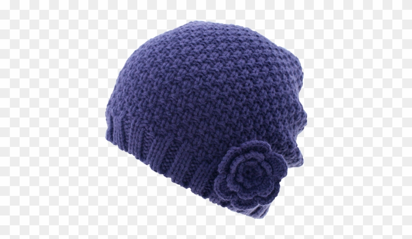 Girls' Knit Beanie In Purple - Knit Cap Clipart