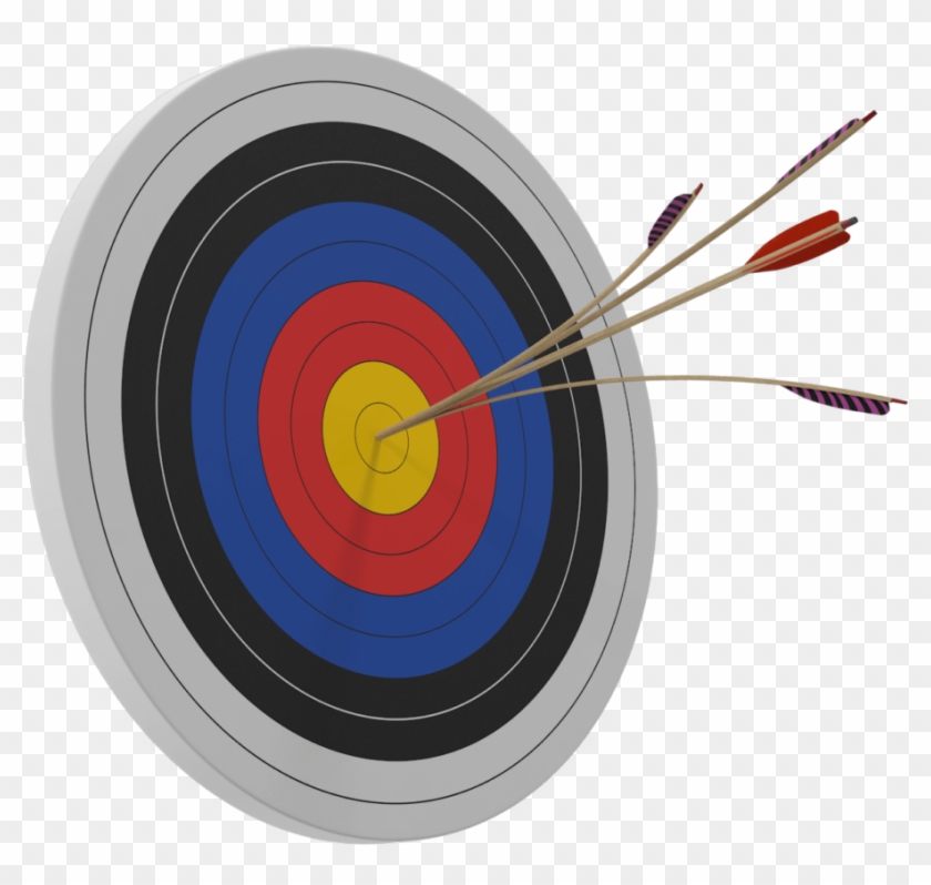 Target Bulls Eye - Split Arrow On Target Clipart #2412955
