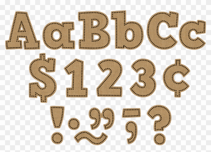 Tcr3938 Burlap Bold Block 4" Letters Combo Pack Clipart