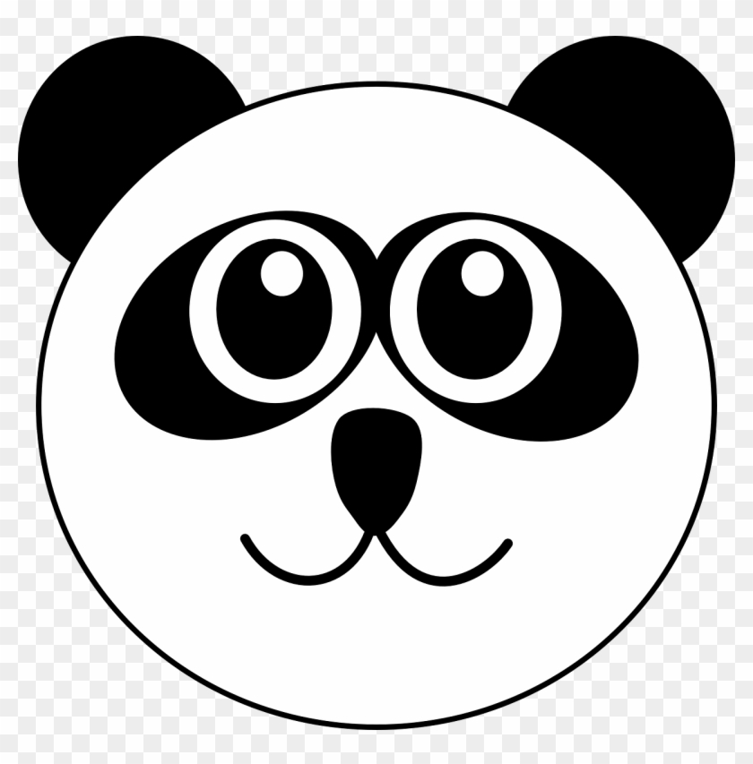 Panda Head Cute Cartoon Bear Png Image - Panda Face Clipart Black And White Transparent Png #2413628