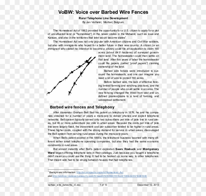 Pdf - Barbed Wire Clip Art - Png Download #2413717