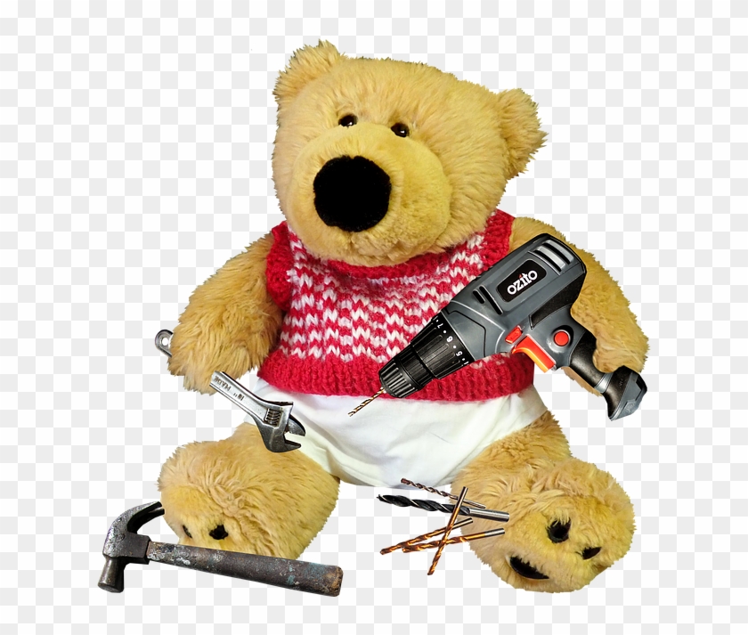 Teddy, Bear, Toy, Cute, Tools, Handyman, Repairs - Teddy Bear Clipart