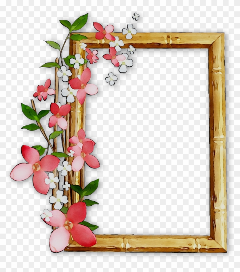 Picture Frames College Mirror Floral Design Clipart - Picture Frame - Png Download