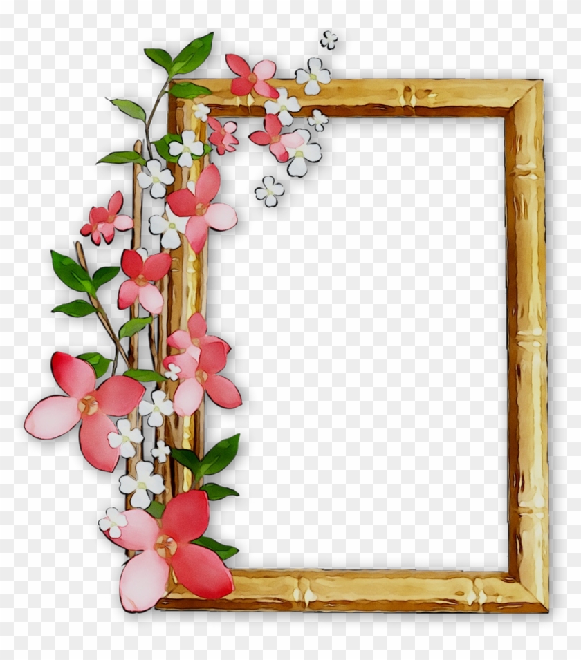 Picture Frames College Mirror Floral Design Clipart - Picture Frame - Png Download #2414199