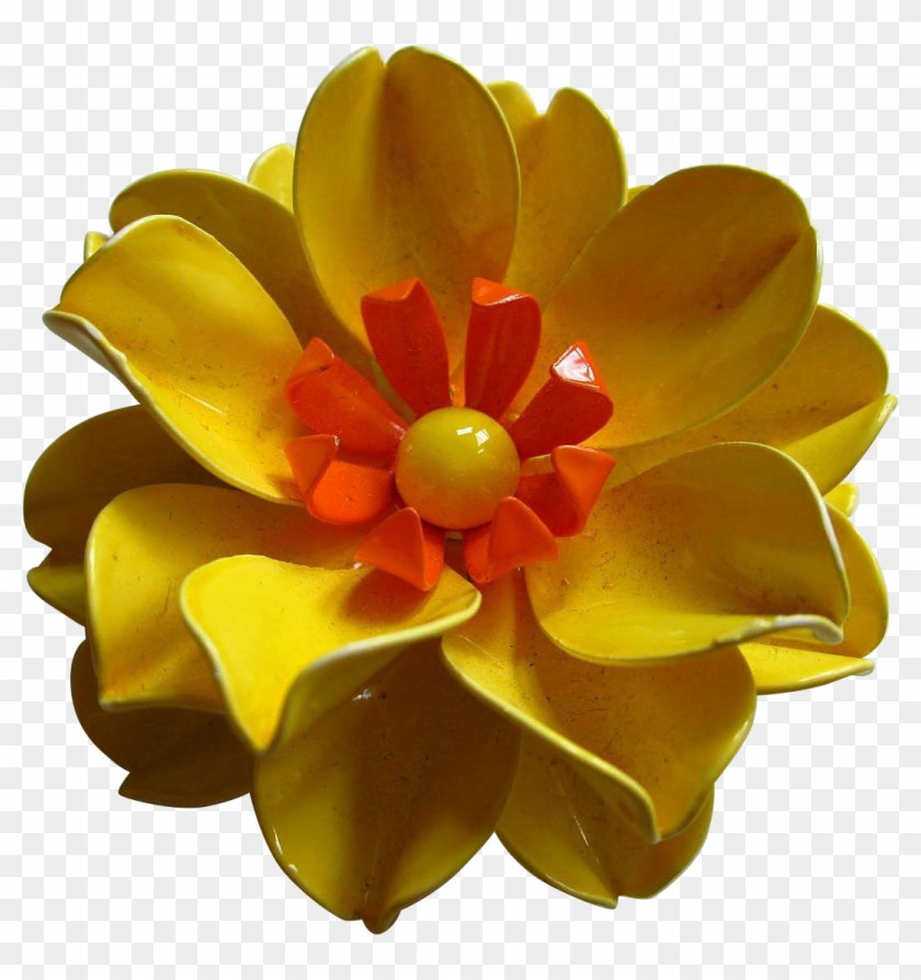 Gorgeous Bright Flower Power S Enamel Vintage - Artificial Flower Clipart #2415359