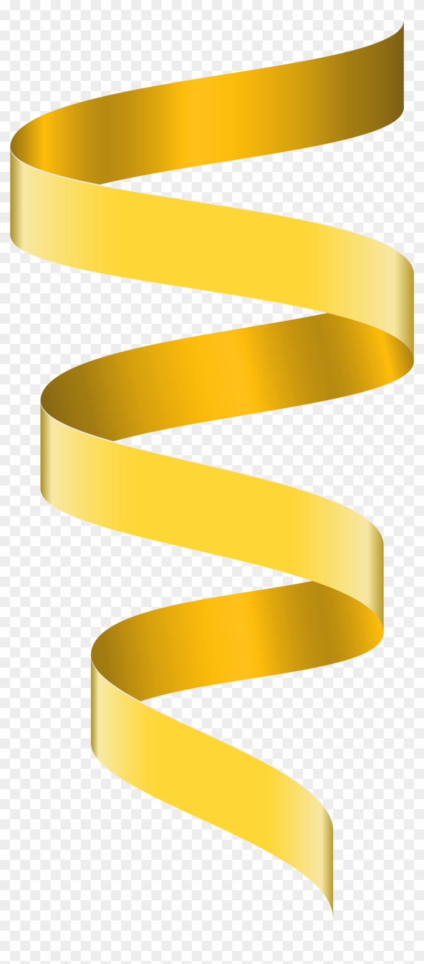Curly Banner Ribbon Yellow Clipart Image - Parallel - Png Download
