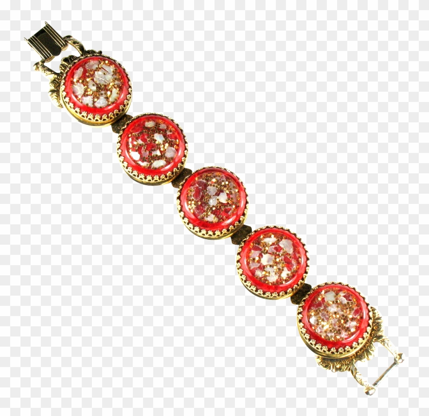 Selro Red Confetti Glitter Disk Bracelet - Diamond Clipart #2418178