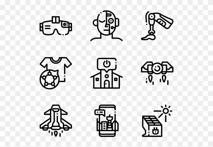 Futuristic Technology - Symbols For Each Continent Clipart
