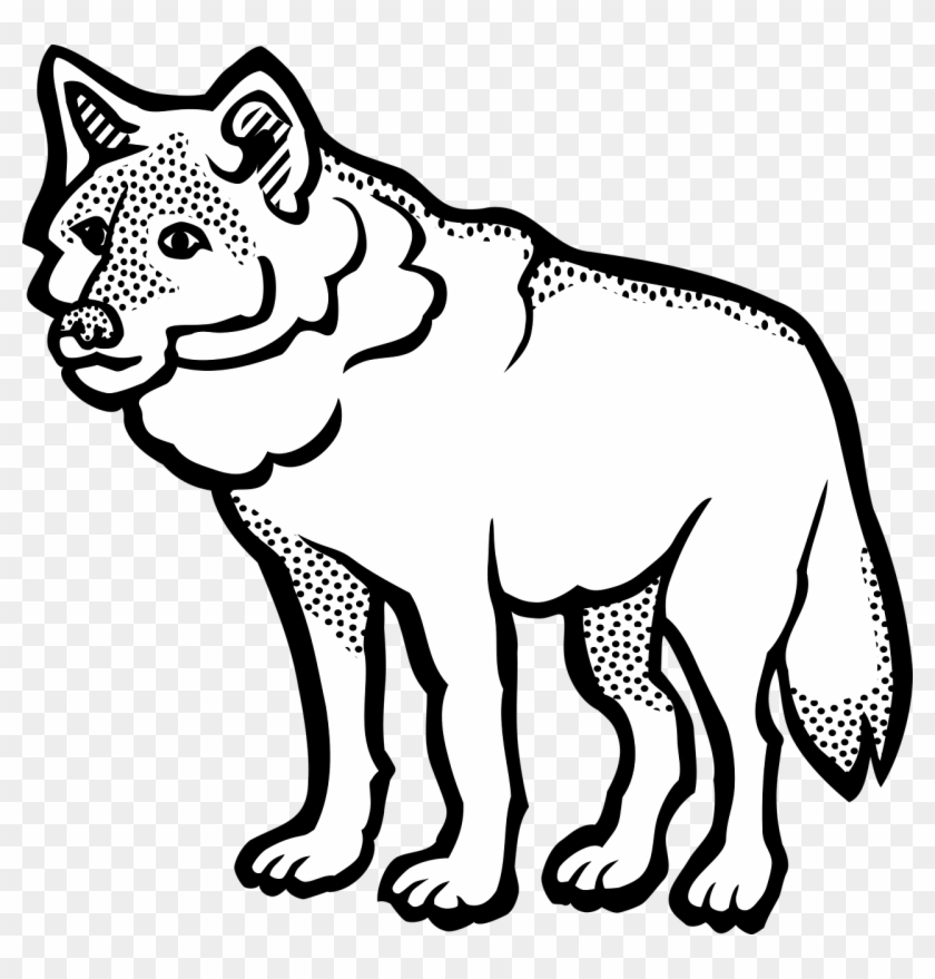 Wolf Animal Canine Cartoon Png Image - Clip Art Black And White Wolf Transparent Png #2418262