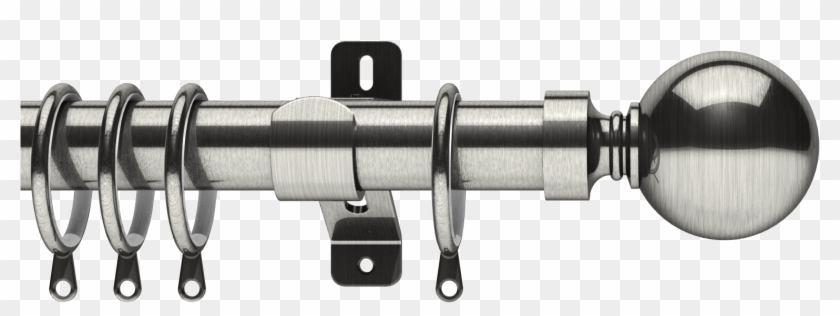 Belgravia 28mm Curtain Pole Satin Steel - Ceiling Fix Curtain Brackets Clipart #2418490