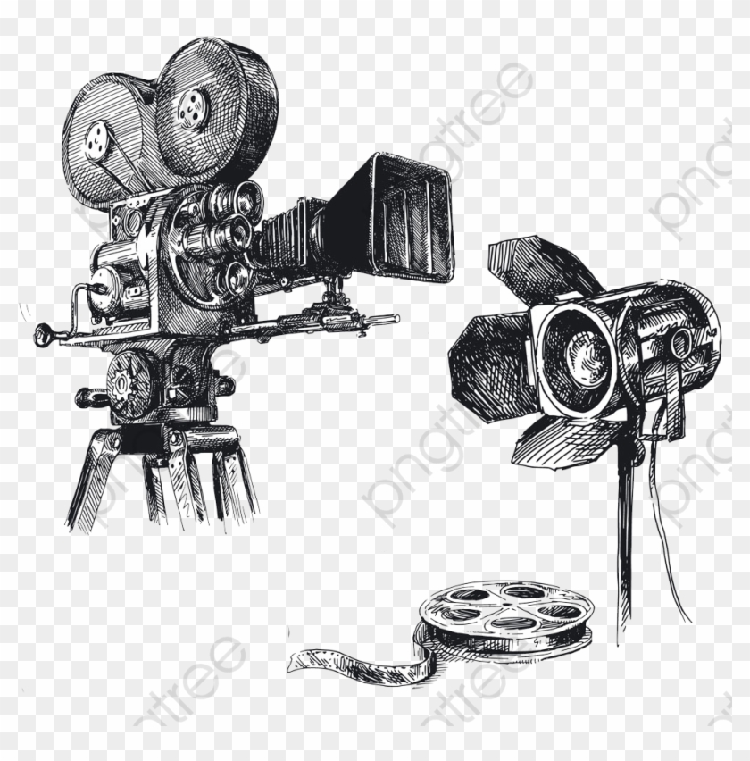 Camera Sketch Png - Movie Camera Drawing Png Clipart