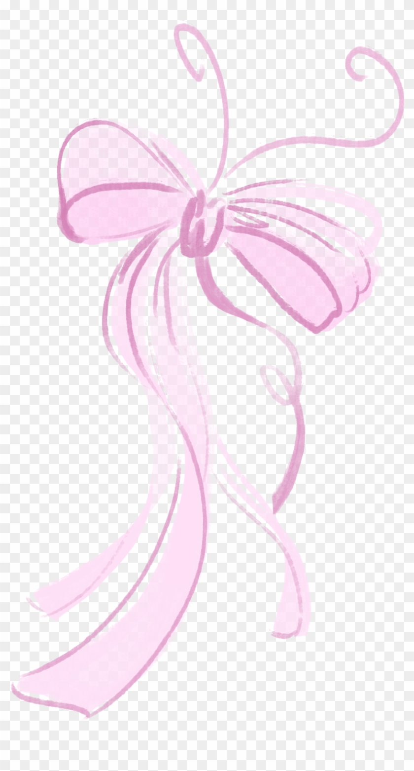 Pintado A Mano Rosa Lazo Cinta Png Y Psd - Sketch Clipart