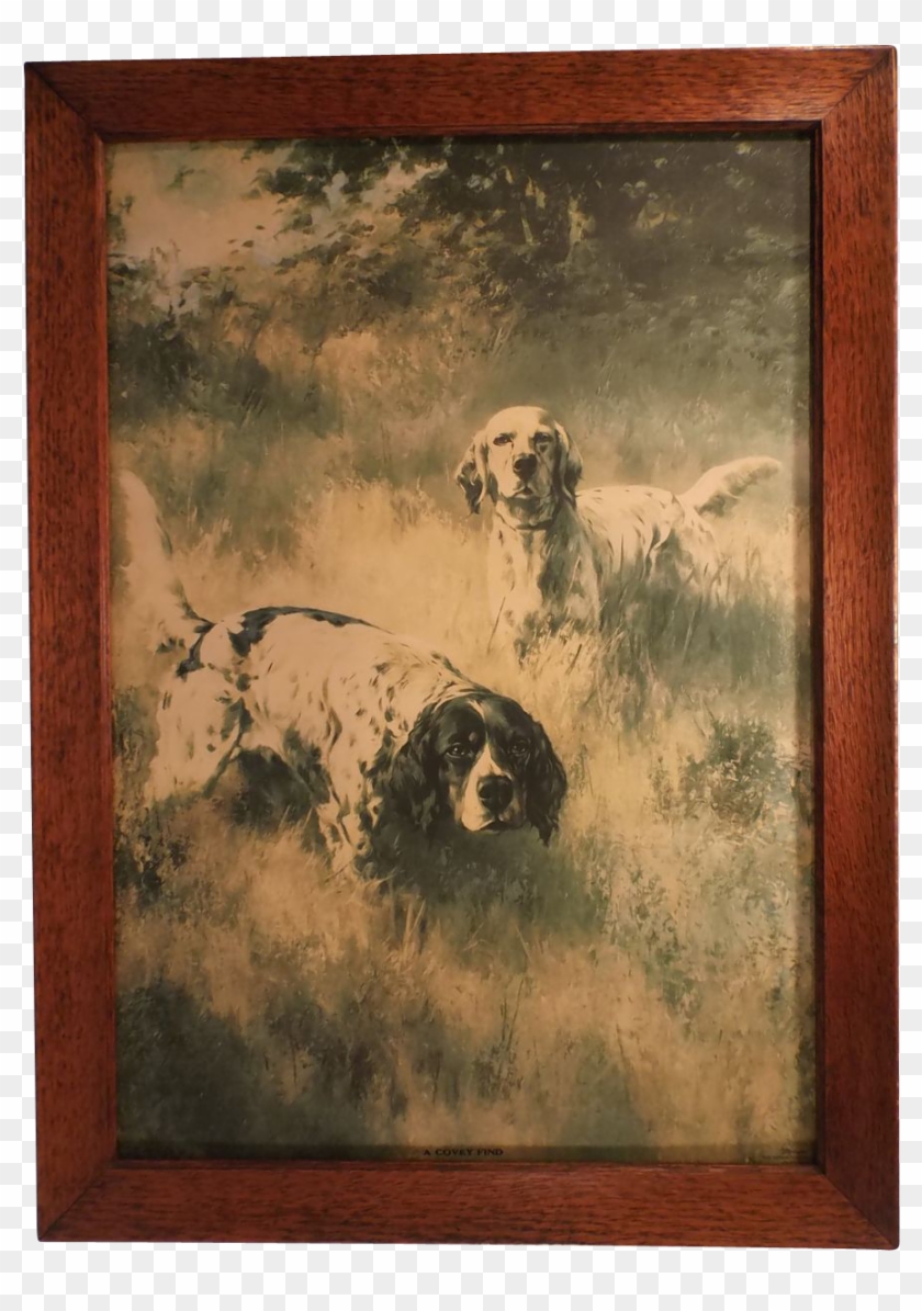 A Covey Find, Vintage Fine Art Framed Hunting Dog Print, - Picture Frame Clipart #2422017