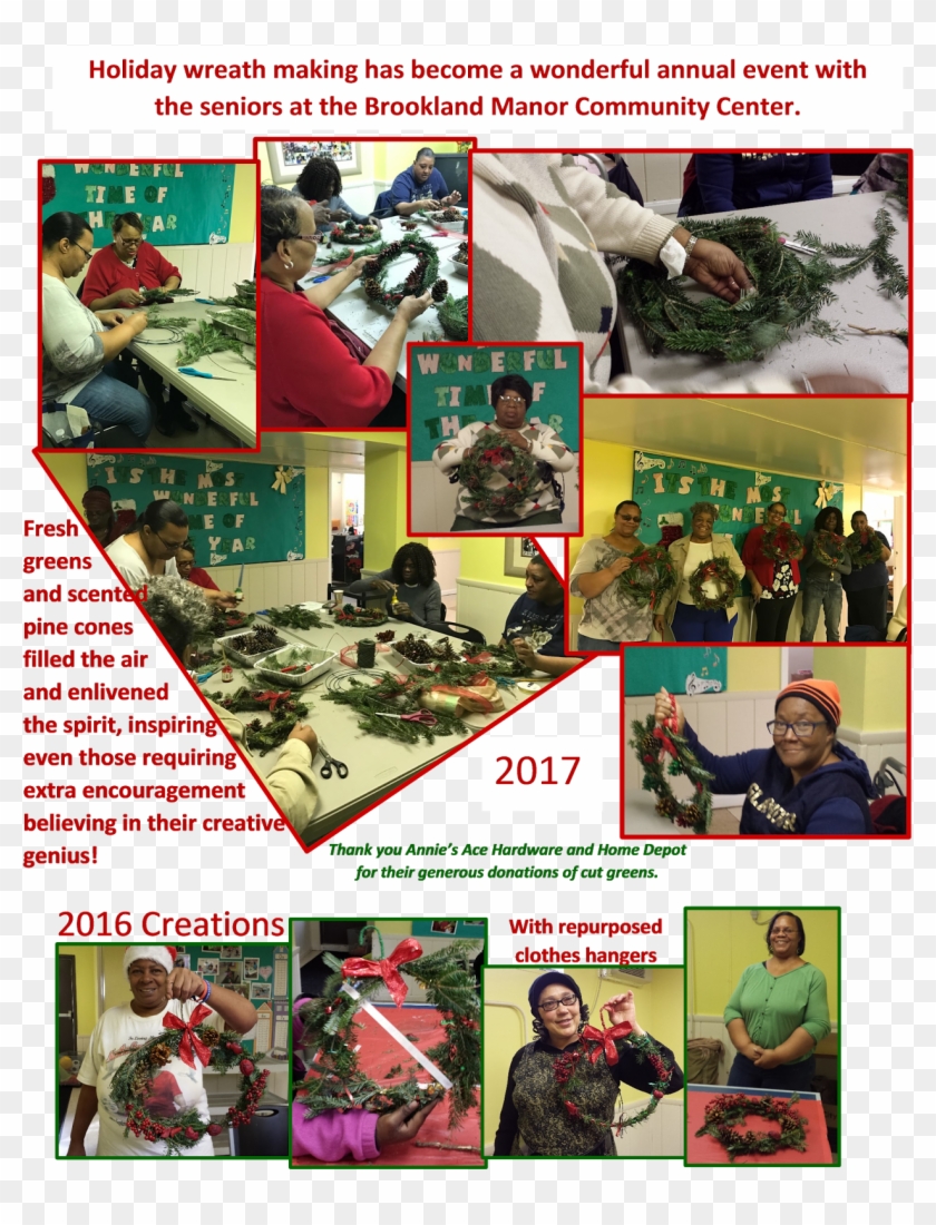 Holiday Wreath Making At Brookland Manor - Collage Clipart