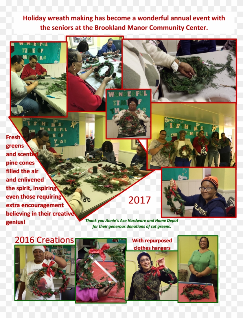Holiday Wreath Making At Brookland Manor - Collage Clipart #2422138