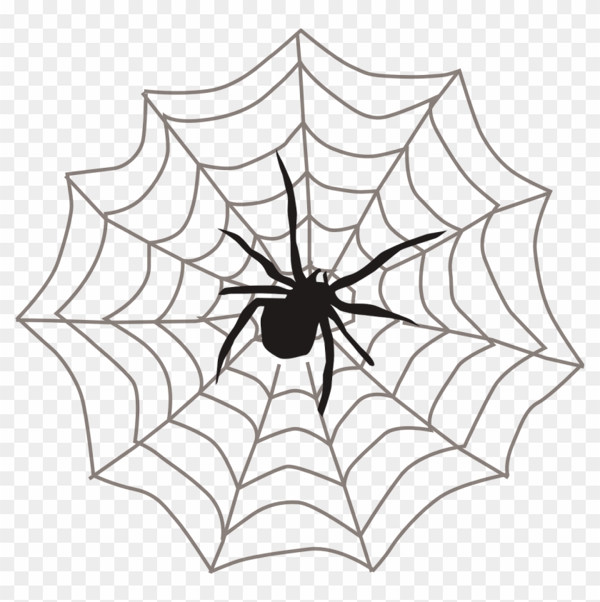 Spider Web Black Arachnid - Clipart Spider - Png Download #2422493