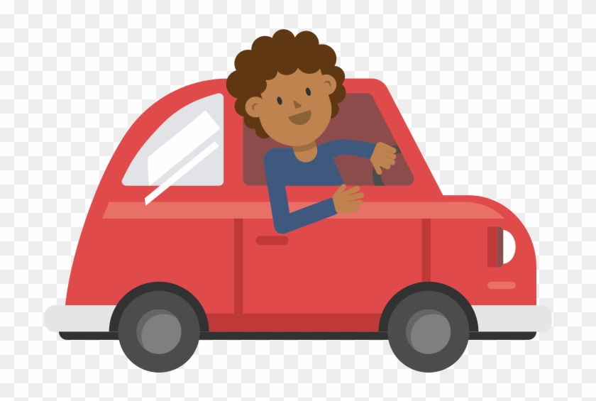 Black Man Driving Car Cartoon Vector - Animation Car Gif Png Clipart