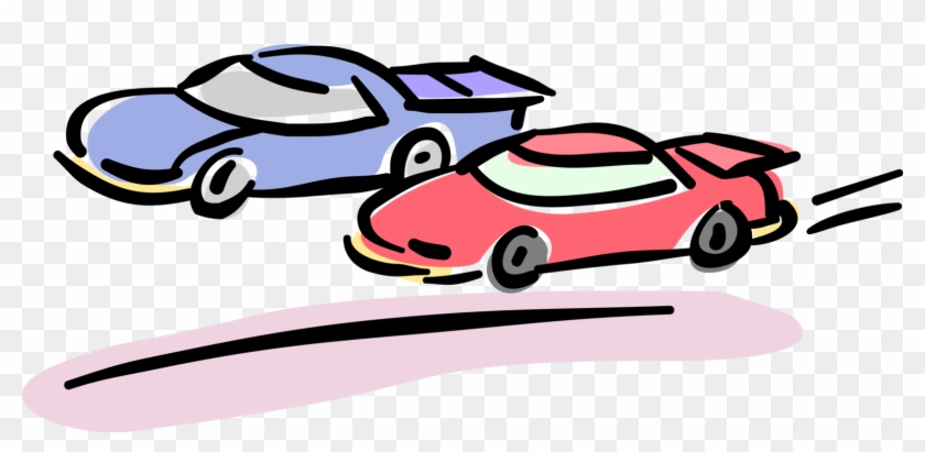 Vector Illustration Of Motor Race Automobile Motor - City Car Clipart #2423281