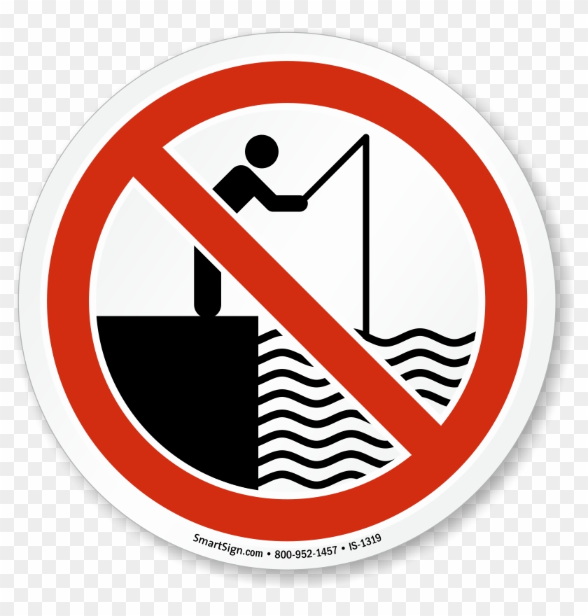 Fishing Prohibited On The Lockout Deck Sign - No Fishing Symbol Png Clipart #2424189