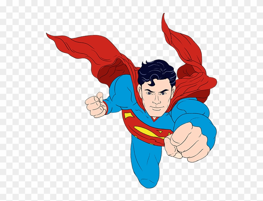 Cartoon Superman Free Png Image - Super Man Drawing Easy Clipart #2424300