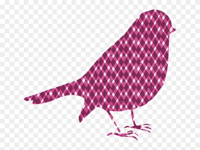 Bird, Silhouette, Pattern, Texture, Pink, Gingham Fun - Siluetas De Pajaritos A Colores Clipart #2424571