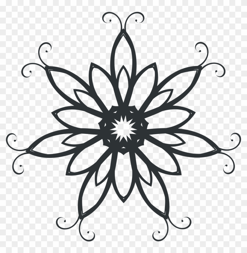 This Free Icons Png Design Of Silhouette Flourish Design - Sunflower Vector Clipart