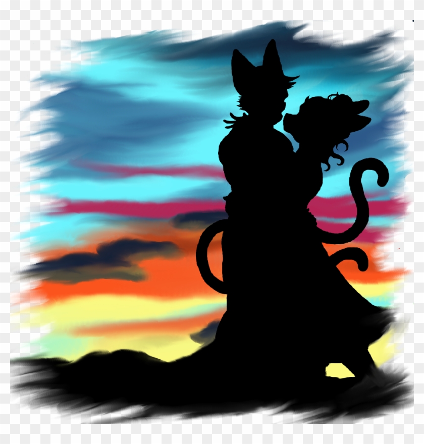 Sunset Silhouette - Illustration Clipart #2424672