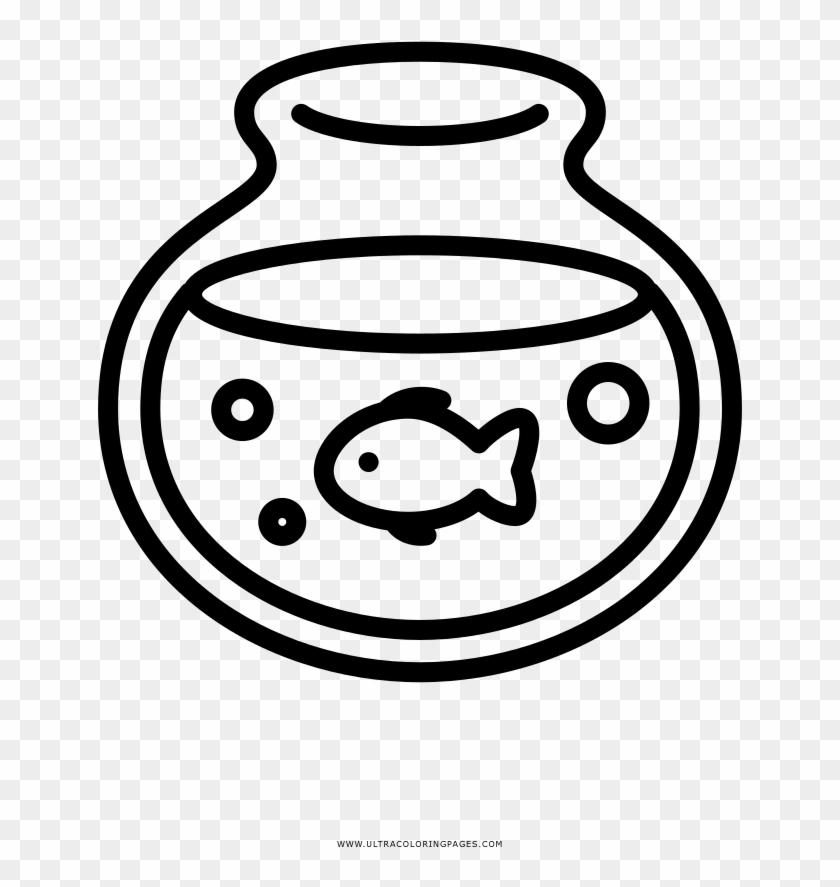Fish Bowl Coloring Page Clipart #2425443