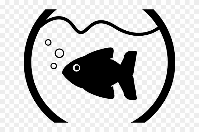 Fish Bowl Clipart Fishing - Transparent Fish Bowl Silhouette - Png Download #2425565