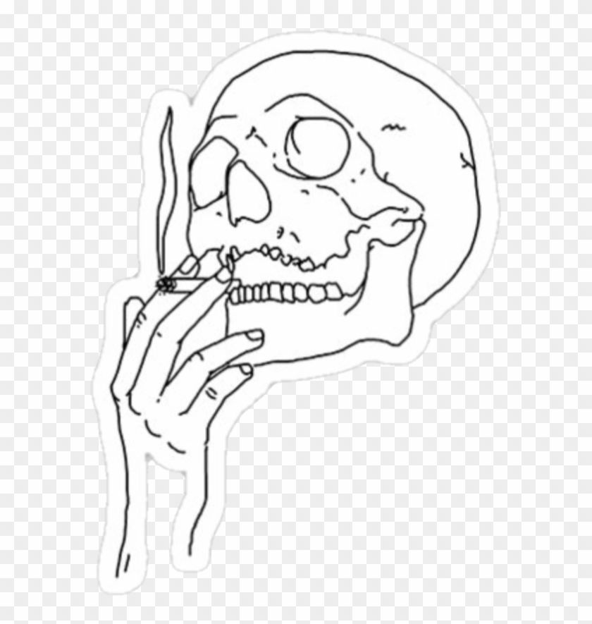 Stickers Sticker Skull 420 Smoke Trippy Weed - Pink Skeleton Smoking Clipart