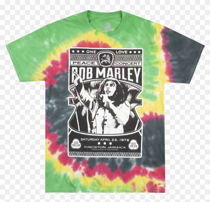 Bob Marley Concert Tie Dye T-shirt Mens Reggae Music - Graphic Design Clipart
