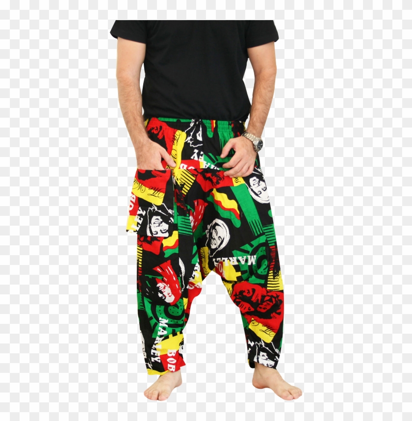 Bob Marley Baggy Festival Pants Black For Men - Roupas Do Bob Marley Clipart #2425877