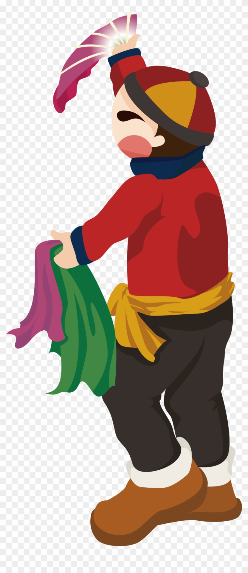 New Year Dolls Twisted Yangko Boys Folk Traditions - Illustration Clipart