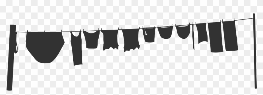 Clothesline, Washing Line, Laundry, Silhouette, Grey - Clothes Line Clip Art - Png Download
