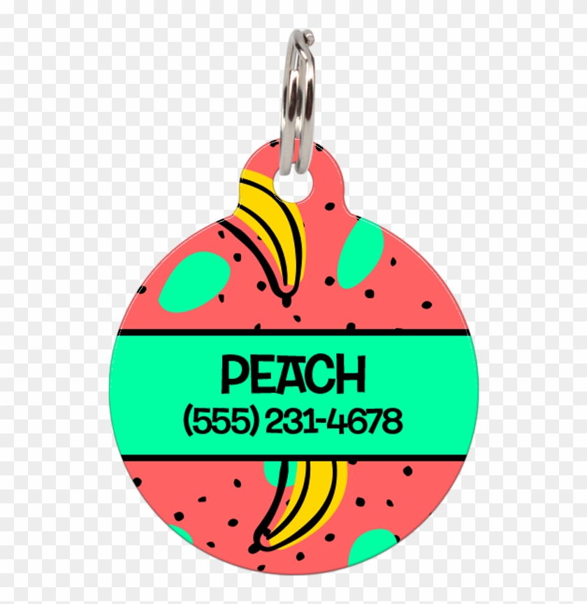 Green Bananas Personalized Dog Id Tag For Pets Clipart