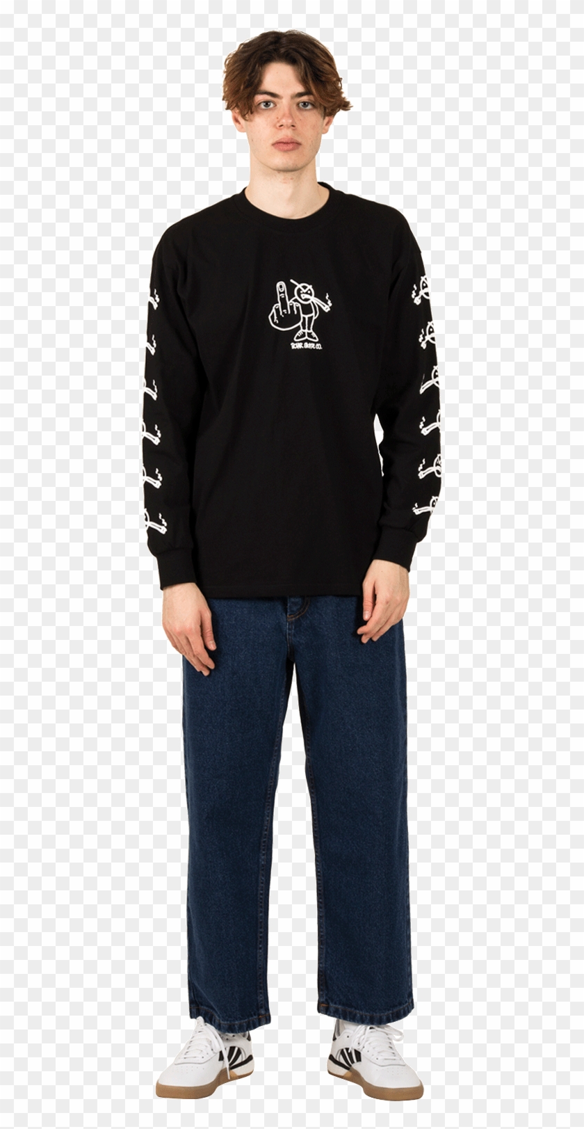 Angry Stoner Longsleeve Pol-angry Ls Blk - Boy Clipart