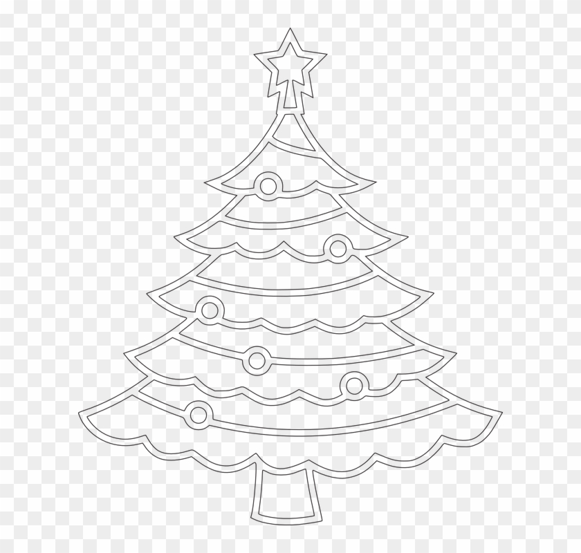 Christmas, Tree, Christmas Tree, Holiday, Winter, Xmas - Sketsa Gambar Pohon Natal Clipart #2427464