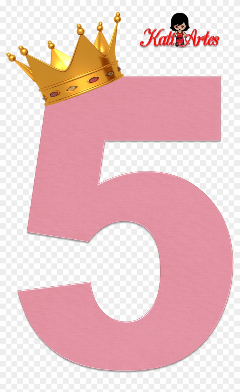 Alfabeto De Números Rosas Con Coronas - Crown Psd Clipart