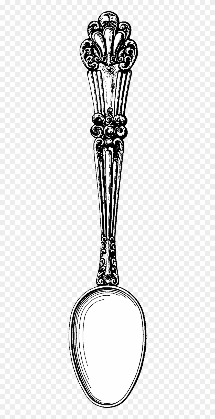 File - Vintage Tea Spoon Clipart - Png Download #2428329