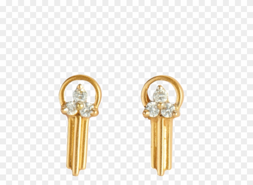 18kt Yellow Gold And Diamond Earring - Earrings Clipart