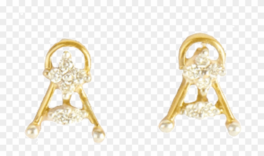 18kt Yellow Gold And Diamond Earring - Earrings Clipart