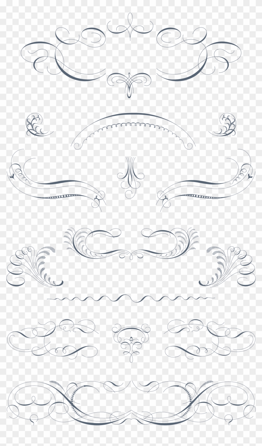 Luxurious Flourishes Vector Pack - Drawing Clipart #2428995