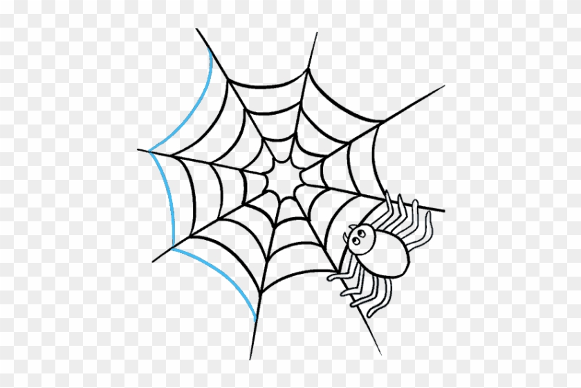 Cartoon Pictures Of Spider Webs - Spider With Web Drawing Clipart #2429315