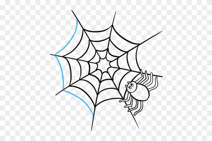 Cartoon Pictures Of Spider Webs - Spider With Web Drawing Clipart