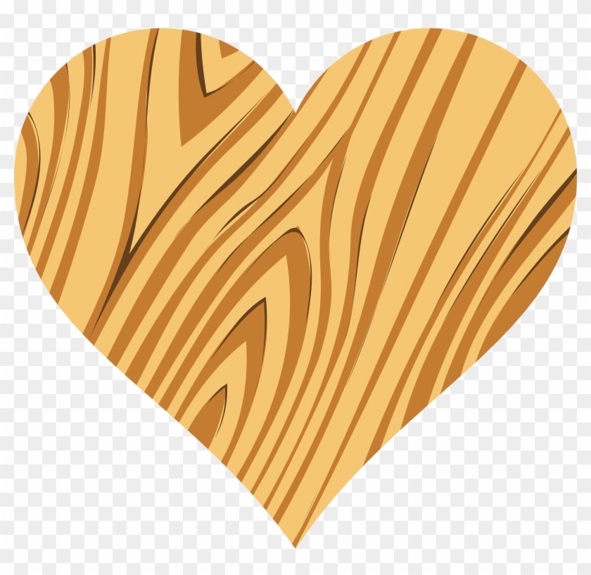 Heart Clipart Tan - Wooden Heart Png Transparent Png