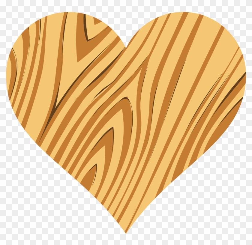 Heart Clipart Tan - Wooden Heart Png Transparent Png #2430114