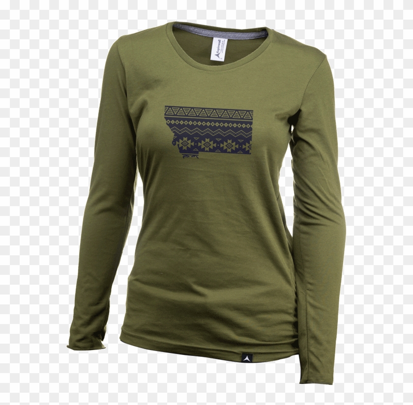Aspinwall Womens Long Sleeve Shirt Army Navy Flathead - Long-sleeved T-shirt Clipart
