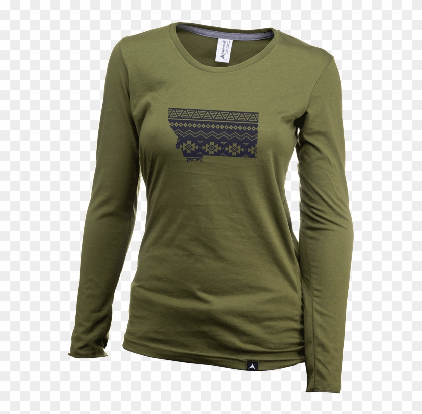 Aspinwall Womens Long Sleeve Shirt Army Navy Flathead - Long-sleeved T-shirt Clipart #2430431