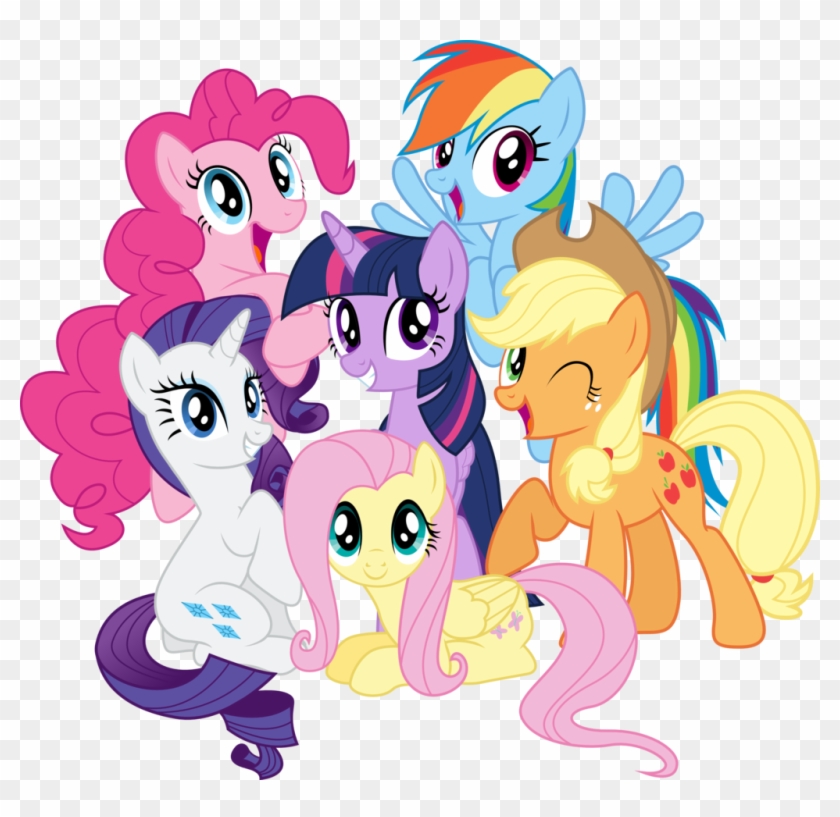 The Mane Six All Look Awesome - My Little Pony Png Clipart